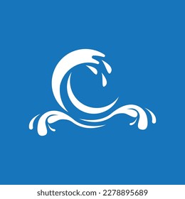 Splash water wave beach logo and symbol vector