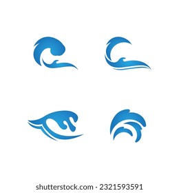 Splash water wave beach logo and symbol vector