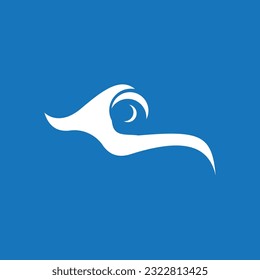 Logo de la playa de la ola de agua de salpicar y vector de símbolo