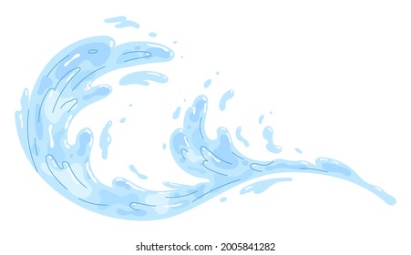 Esplandor de agua, figura de olas. Ilustración vectorial.