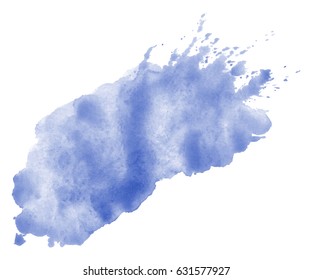 Splash watercolor blue blot vector pattern on white  Texture for banners. Background for logo and text.
