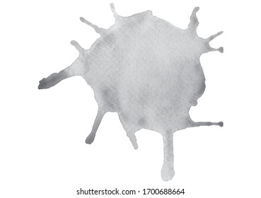 Splash watercolor frame. Drop grunge black frame, banner. Brush texture. Isolated. Place for text. Trace eps 10