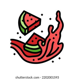 splash watermelon color icon vector. splash watermelon sign. isolated symbol illustration