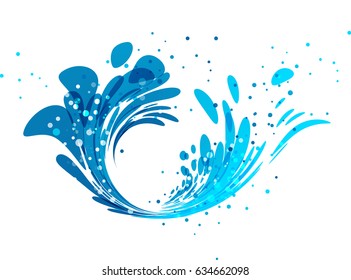 Splash wave design on white background