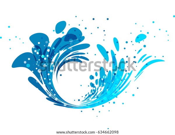 Splash Wave Design On White Background Stock Vector (Royalty Free ...