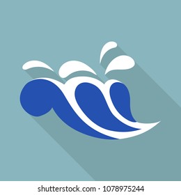 Splash wave icon. Flat illustration of splash wave vector icon for web