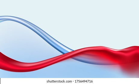 Splash wave liquid red and blue multicoloured vector background