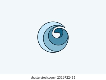 splash wave ocean letter G logo template