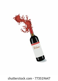 Splash of wine on white background