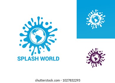 Splash World Logo Template Design Vector, Emblem, Design Concept, Creative Symbol, Icon