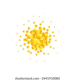 Splash of yellow balloons on a white background. Design element.
