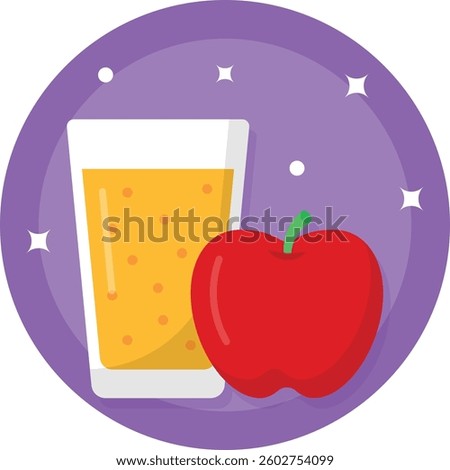 splashed apple juice concept, Apfelschorle or Apfelsaftschorle vector icon design, German cuisine symbol, Germany Serving Platter sign, European gastronomy food culture stock illustration 