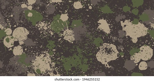 Splashed camouflage background. Seamless pattern.Vector. 