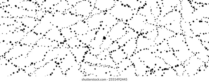 Puntos salpicados de textura sin costuras. Fondo de gota de pintura rociada afligida. Fondo de pantalla de grano negro grunge speckle. Fondo repetido de acuarela de salpicadura. Impresión de partículas regateadas salpicadas. Vector