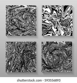 Splashed ink monochromic textures decoration. Abstract stains background vector design.
