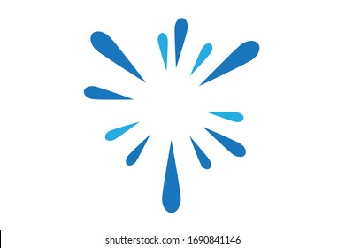 Splashed water icon, bursts of water