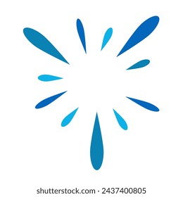 Icono de agua salpicada, ráfagas de agua aisladas sobre fondo blanco.
