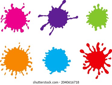 Сolorful splashes. Abstract vector illustration. Paint splashes set.