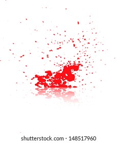 splashes of blood on a white background
