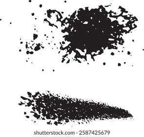 Splashes, blots, grunge brush. Vector graphics, smudged spot, dirt