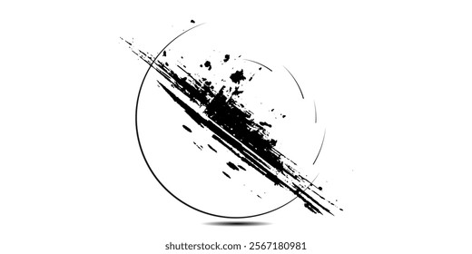 Splashes. Blotter spots. Black liquid paint splash or ink splatter. Abstract grunge background. Vector illustration
