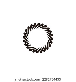 Splashes, circular geometric symbol simple logo vector