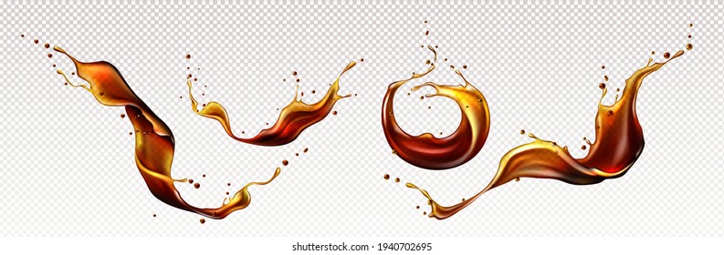Splashes of cola, coffee, rum or whiskey drinks