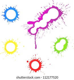 splashes of color ink with a place for your text
