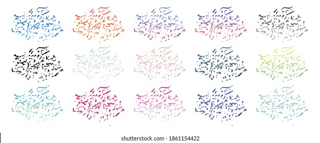 Splashes of color isolated on white background