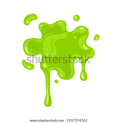 Splashes of green slime isolated on white background. Vector illustration