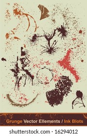 Splashes & ink blots collection,scalable vector illustration