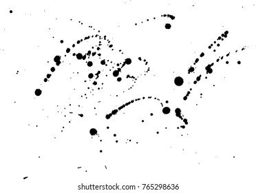 Splashes of ink on isolated white background. Vector texture.