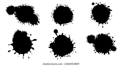splashes of liquid paint droplets, and splashes of ink.