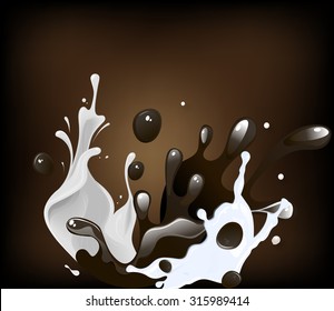 splashes of milk and cocoa