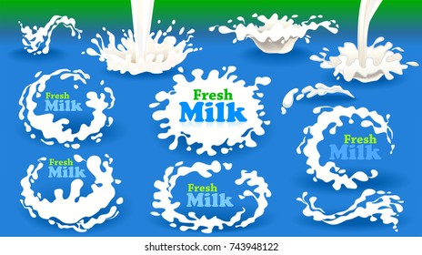 Splashes of milk, fresh and tasty