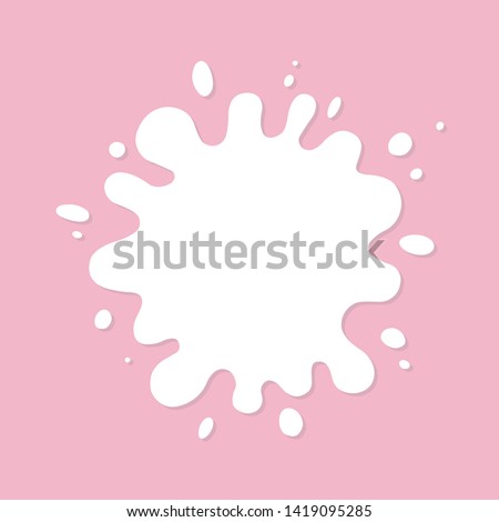 Splashes of milk on the pink background. Vector