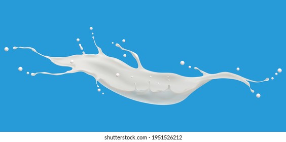 Splashes of milk. Realistic 3D vector