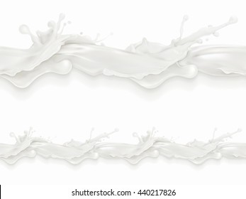 Splashes Of Milk, Seamless Vector Pattern