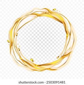 Splashes of oil in the form of a circle.  Vector illustration