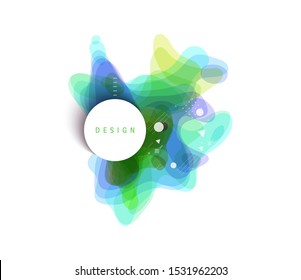 Splashes of paint. Abstract background. Template for poster, flyer, banner or book cover. 3d vector illustration with dynamic effect.  