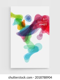 Splashes of paint. Abstract background. Template for poster, flyer, banner or book cover. 3d vector illustration with dynamic effect.  