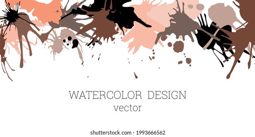 Splashes of paint. Blots. Creative bright watercolor background, banner, cover design. Art design in an abstract style.