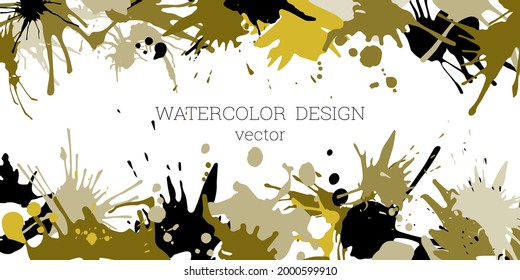 Splashes of paint. Blots. Creative bright watercolor background, banner, cover design. Art design in an abstract style.