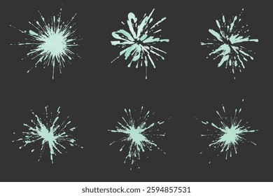 Splashes of paint or water drops on a gray background. Vector illustration.
