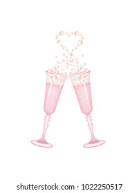Splashes of pink champagne 