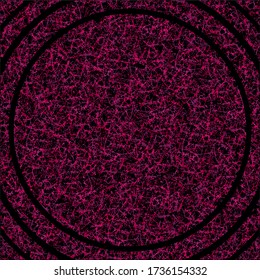 Splashes of pink paint on a black circle. What idea arises in your head when looking at them?
