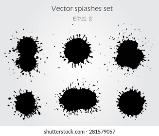 Splashes set for design use.Splatters set.Abstract vector illustration.