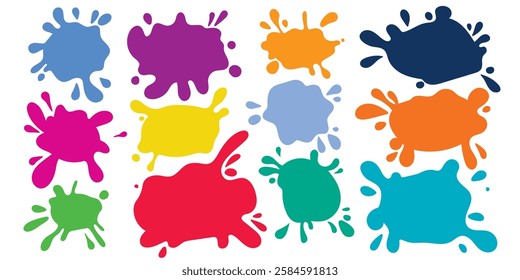 Splashes and stain color set vector graphics