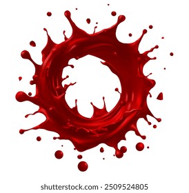 Spritzer Tomatenketchup oder roter flüssiger Tomatensaft, vektorrealistisch isoliert 3d. Rote Früchte Weine, Säfte oder Blut, flüssige rote Getränke
, Realistische Vektorgrafik, Netzverlauf ws