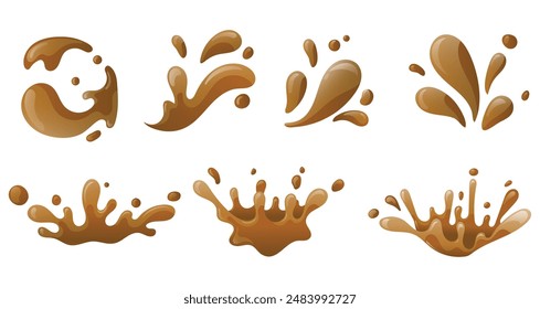 splashes of water vector, chocolate splash